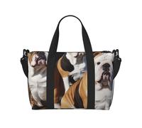 English Bulldogs Print Travel Duffel Bag, Lightweight Water-Resistant Weekender Spacious Gym & Travel Bag for Men, Women & Teens