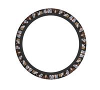 English Bulldogs Printed Elastic Steering Wheel Cover Protective Cover Anti Slip Durable For Most Cars