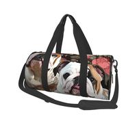 English Bulldogs Printed Sports Gym Bag with Wet Pocket & Shoes Compartment, Travel Duffel Bag for Men Women