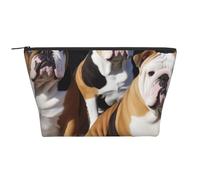 English Bulldogs Printed Travel Makeup Bag Trapeze Cosmetic Bag Makeup Case Toiletry Bag Organiser for Women