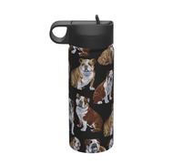 English Bulldogs Printing The Print 18 Oz Stainless Steel Sports Insulated Kettle with Lid for Adult Men Women