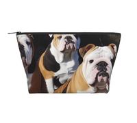 English Bulldogs Printing Trapezoid Makeup Bag for Women Girl Large Capacity Portable Travel Cosmetic Bag Makeup Pouch Organizer