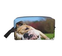 English Bulldogs Tired Dogs Lawn Pets EnglishMakeup Trave Bag for Women,Cosmetic Large Capacity Organizer
