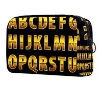 English Capital Letters Alphabet Cosmetic Bag for Women, Travel Toiletries Bags Large Makeup Handy Pouch Organiser Bag with Zipper