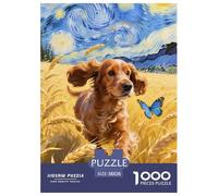 English Cocker Spaniel 1000 Piece Jigsaw Puzzles for Adults with Extra Fun Challenges Cute Pets Home Decors Creativity & Gift Giving 38x26cm/1000pcs