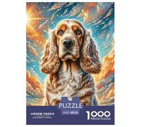 English Cocker Spaniel 1000 Pieces Premium Jigsaw Puppy Age 14+ for Adults Cool Collage Effect, Home Decoration, Educational, Challenging Puzzle Games 38x26cm/1000pcs