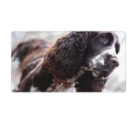 English Cocker Spaniel Brownish White Curly Dogs,Mouse Pad Large Desk Pad Computer Keyboard Mouse Mat with Non Slip Rubber Base 40 x 70 cm