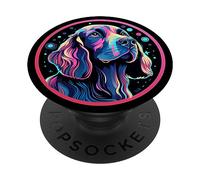 English Cocker Spaniel Dog Funny Colorful Cosmic Space Puppy PopSockets Adhesive PopGrip