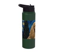 English Cocker Spaniel Dog Van Gogh Starry Night Stainless Steel Insulated Water Bottle