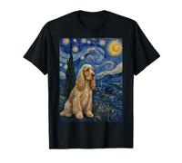 English Cocker Spaniel Dog Van Gogh Starry Night T-Shirt