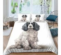 English Cocker Spaniel Duvet Cover Set 3 PCS Hotel Quality Quilt Cover Bedding Set Bed Covers with Pillowcases with Zipper Closure Hypoallergenic Soft Breathable Microfiber Double（200x200cm）