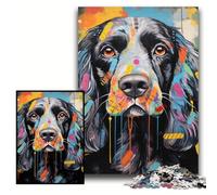 English Cocker Spaniel Graffiti Jigsaw Puzzles 1000 Pieces for Adults Difficult Puzzles for Adults Perfect for Family Fun on Christmas, Thanksgiving, Birthdays & Easter Size 50x75cm