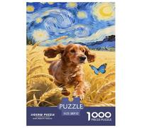 English Cocker Spaniel Jigsaw Puzzles Puzzles for Adults Kids. 1000 Piece Impossible Challenge Toy Educational Game Home Decoration for Adults& Kids Age 14 Years Up 52x38cm/1000pcs