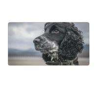 English Cocker Spaniel Large Curly Ears Black,Mouse Pad Large Desk Pad Computer Keyboard Mouse Mat with Non Slip Rubber Base 40 x 70 cm