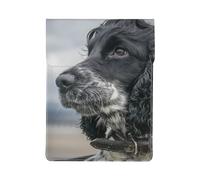 English Cocker Spaniel Large Curly Ears Black, PU Leather Laptop Sleeve, Notebook Bag Laptop Case Sleeve Tablet Briefcase
