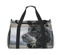 English Cocker Spaniel Large Curly Ears Black, Sports Duffels, Handheld Crossbody Sports Luggage Bag, Large Capacity Travel Bag for Women and Men