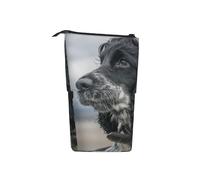 English Cocker Spaniel Large Curly Ears Black,Standing Pencil Holder Stationery Bag Pencil Pouch Organizer Telescopic Pencil Case