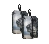 English Cocker Spaniel Large Curly Ears Black, Travel Shoe Bags 2 Pack, Waterproof Shoe Storage Bags, Shoe Organizer for Travel and Home