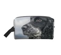 English Cocker Spaniel Large Curly Ears BlackLarge Capacity Cosmetic Organizer,Travel Makeup Bag for Women