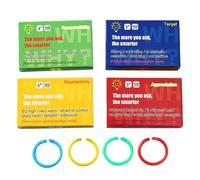 English Cognition Cards, Starter Cards, Pocket-Sized Conversation Starter Flash Card for Kids Social Emotional Learning Tools for Children Vocabulary Building and Communication Skill Development