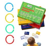 English Cognition Flash Cards - Kids Conversation Starter Cards, Pocket-Sized English Learning Card with Fun Prompts, Social Emotional Flash Card for Children, Educational Set with Interactive Questio