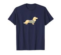 English Cream Long-Haired Dachshund Striped Sweater T-Shirt