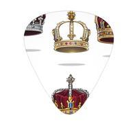 English crown Printed pick set - 12 pieces, thin, medium and thick guitar picks, suitable for guitar, bass, electric guitar and ukulele