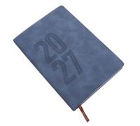 English Daily Planner Notebook for Work and Meetings Blue | Paper Pages, Time-slot Layout, Rounded Corners, Project Planning, Travel Use, for Professionals and Teachers