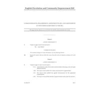 English Devolution and Community Empowerment Bill Commons reasons, disagreement, amendment in lieu, and amendments to the words so restored to the bill (House of Lords) HLB 191