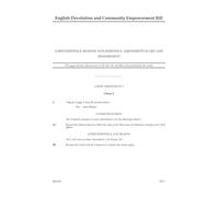 English Devolution and Community Empowerment Bill Lords insistence, reasons, non-insistence, amendments in lieu and disagreement (House of Commons) HCB 433