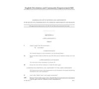 English Devolution and Community Empowerment Bill Marshalled List of motions and amendments to be moved on consideration of Commons amendments and reasons (House of Lords) HLB 195 I
