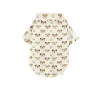 English dog Dog Paw White Pattern Summer Dog Shirts Collared Polo T-Shirts Button Up Lightweight and Breathable Pet Clothes Puppy Clothes Perfect for Everyday Wear, and Photoshoots L-5XL