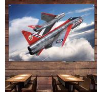 English Electric Lightning F.1A Fighter Poster Wall Hanging Flag Aviation Canvas Wall Art Decor Banner Air Force Picture Artwork Military Plane Decoration for Men Boys Room