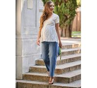 English embroidery nursing blouse ecru