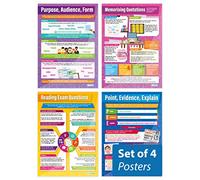 English Exam Prep Classroom Posters - Set of 4 - A1 (850mm x 594mm1) - Gloss Paper - English Language Secondary School Wall Charts by Daydream Education.