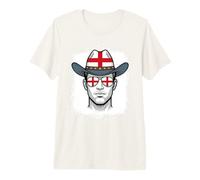 English Flag Cowboy Hat Sunglasses Travel Pride Premium T-Shirt