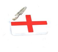 English Flag Design Key Ring, White and Red Cross Pattern, Metal Hook, Patriotic Saint George Accessory