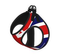 English Flag Print Adjustable Reflective Harness Leash Set For Cats, Dogs And Small Pets, Soft Breathable Mesh Walking Vest With Escape-Proof Lead