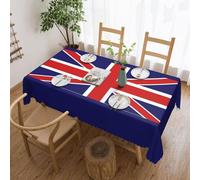 English flag print Tablecloth, Square lace farmhouse tablecloth, for indoor and outdoor dining