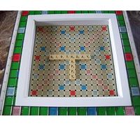 English Gems Personalised Scrabble Board Word Picture Travel Tiles Choice of Words Deep White Frame Made to Order