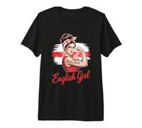 English Girl Unbreakable Pride Strong England Flag Premium T-Shirt