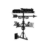 English Hall Class Steam Train Weathervane Cast Iron & Steel Garden Roof Weather Vane with Universal Mounting Bracket & Directional Arrow, Midnight Black Finish