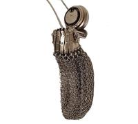 English Handmade 1920s Coin Purse Chain Mail Mesh Coin Purse Silver Collectible Antique Accessory Mini Vintage Double Mesh Holder Mail Mesh Coin Purse
