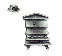 English Handmade Pewter Beehive Apiarist Lapel Pin Badge 20 x 25 mm, Presented in a Gift Box