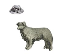 English Handmade Pewter Border Collie Dog Lapel Pin Badge 25 x 20 mm