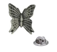 English Handmade Pewter Butterfly Lapel Pin Badge 19 x 17 mm