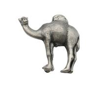 English Handmade Pewter Camel Brooch, Antiqued Silver Finish, Hand-Cast, 40 x 36mm, with Velvet Gift Pouch