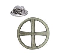 English Handmade Pewter Celtic Sun Cross Lapel Pin Badge 25 x 25 mm, Presented in a Gift Box