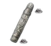 English Handmade Pewter Cigar Lapel Pin Badge, Dual Butterfly Backing, with Gift Box, 55 x 7mm
