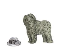 English Handmade Pewter English Sheepdog Dog Lapel Pin Badge 20 x 25 mm